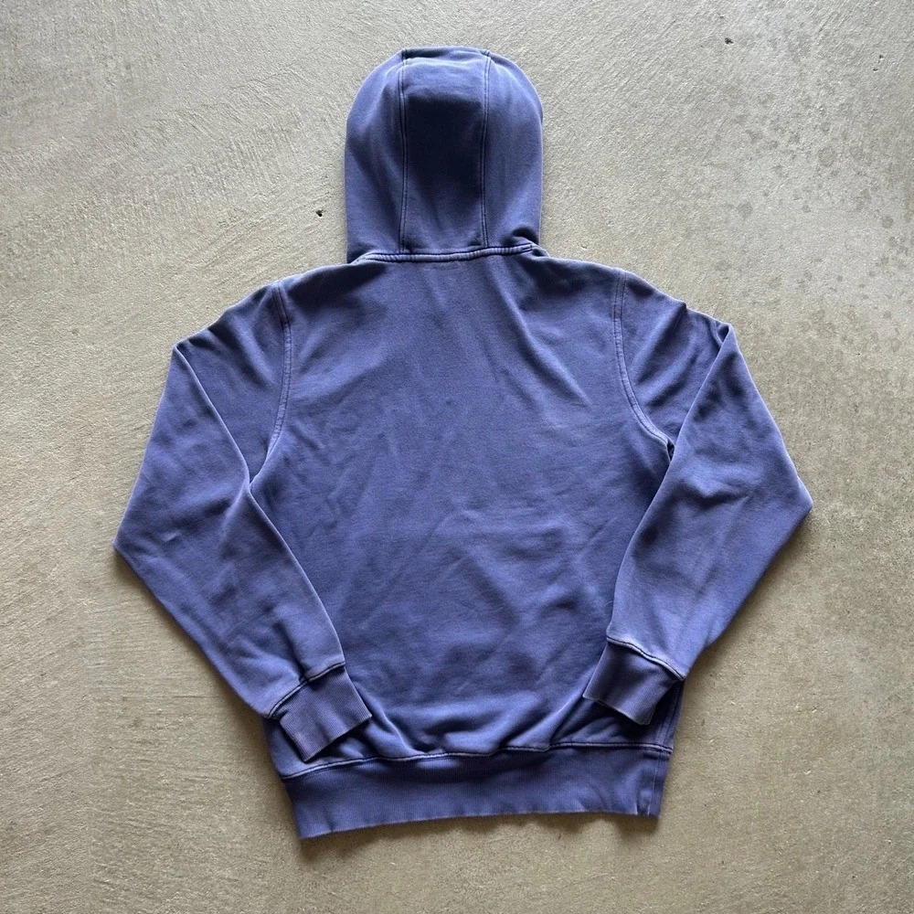 The North Face Sweatshirt Mens Small Purple Logo Hoodie Outdoor Nature Hiking